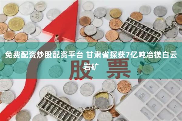 免费配资炒股配资平台 甘肃省探获7亿吨冶镁白云岩矿